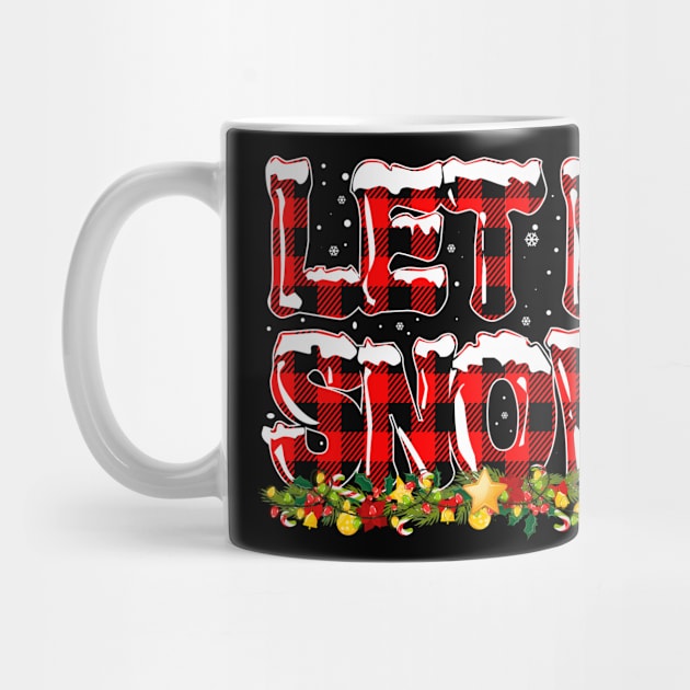 Let It Snow Christmas Snowflake Buffalo Plaid by Happy Shirt